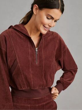 Daily Practice by Anthropologie Velour Corduroy Hoodie